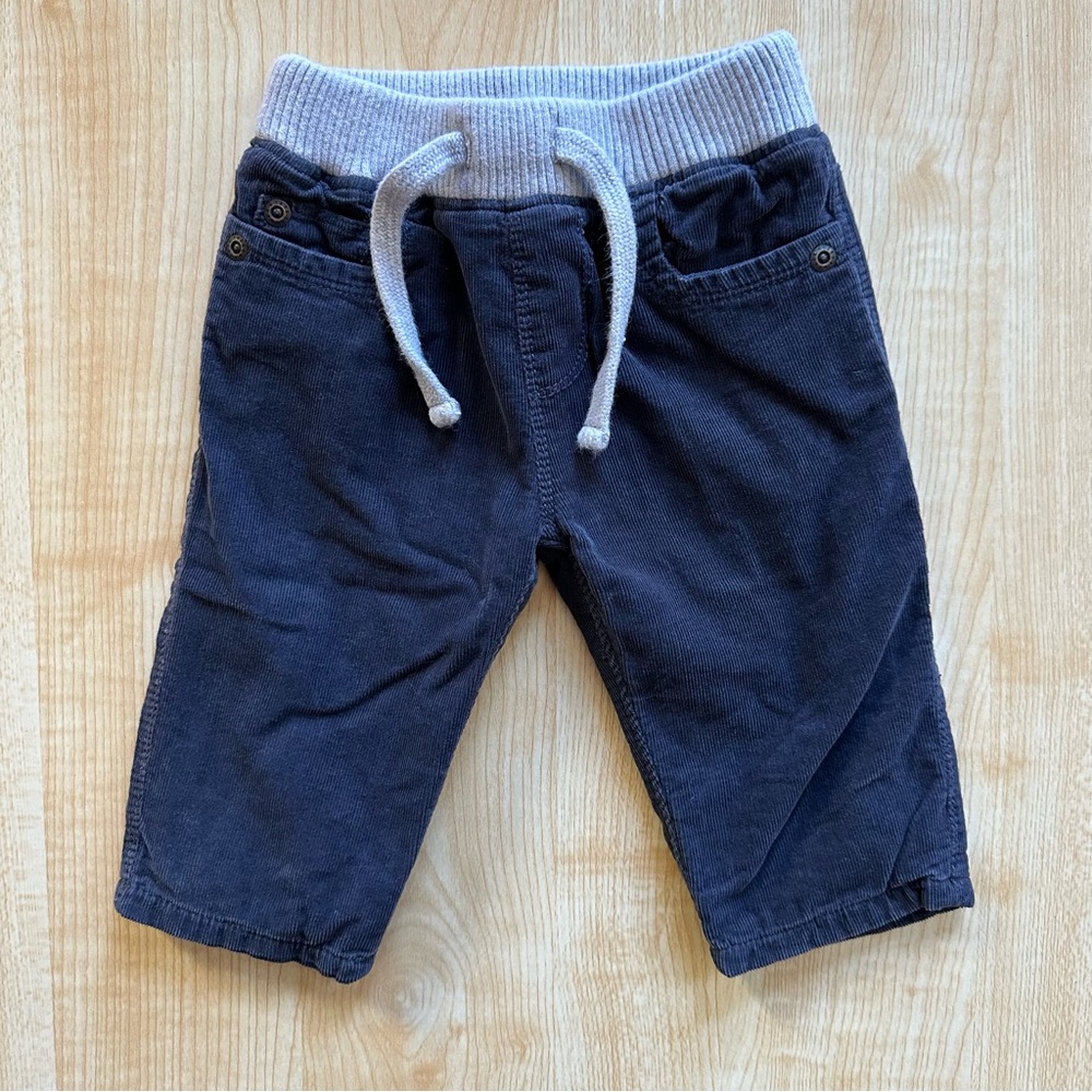 Tucker + Tate Lined Corduroy Pants in Navy/Gray - Size 6 Months, Pockets, Ribbed